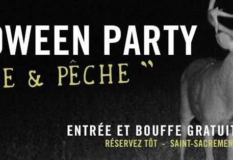 Poster: Party d'Halloween ''Chasse et Pêche'', Taverne Saint-Sacrement, Saturday, October 31