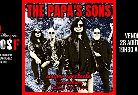 Poster: THE PAPA'S SONS @ St-JosF vendredi 28 août 2026