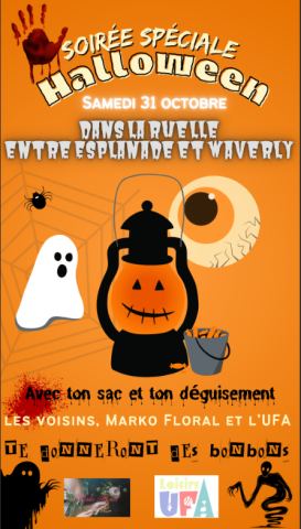Poster: Soirée spéciale d'halloween de l'Union des familles d'Ahuntsic