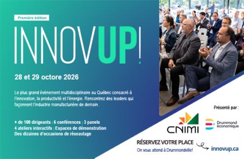 Poster: InnovUP! – Sommet national du manufacturier intelligent, CNIMI – Centre national intégré du manufacturier intelligent, Wednesday, October 28