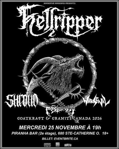 Poster: HELLRIPPER, Shroud, Warsenal, Postluven