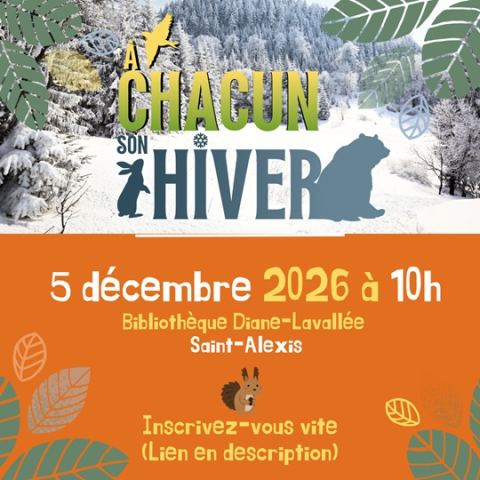 Poster: Projet Lecture Nature. 2e atelier – À chacun son hiver. L’adaptation des animaux
