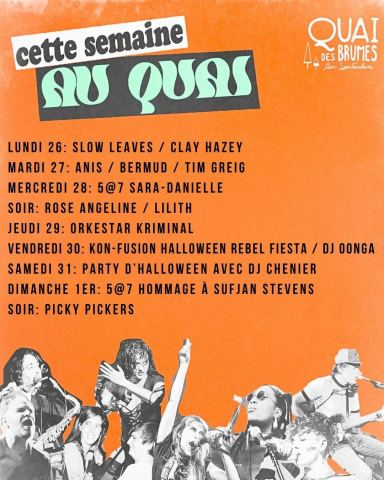 Poster: Anis / Bermud / Tim Greig, Quai des Brumes, Tuesday, October 27