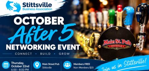 Poster: SBA October After 5 Exchange at Main Street Pub, Main Street Pub, Thursday, October 22