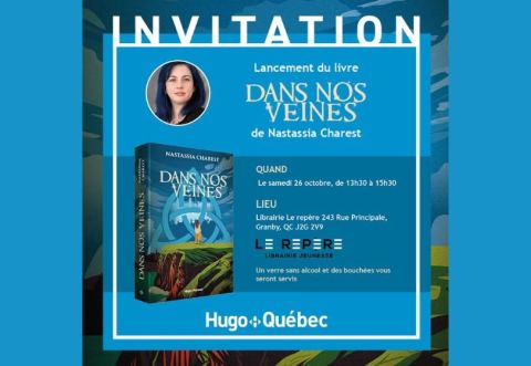 Affiche : Lancement - Nastassia Charest, Librairie jeunesse le Repère, samedi 26 octobre
