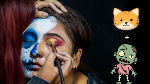 Poster: Atelier de maquillage d'Halloween : chat et zombie (9 à 15 ans)