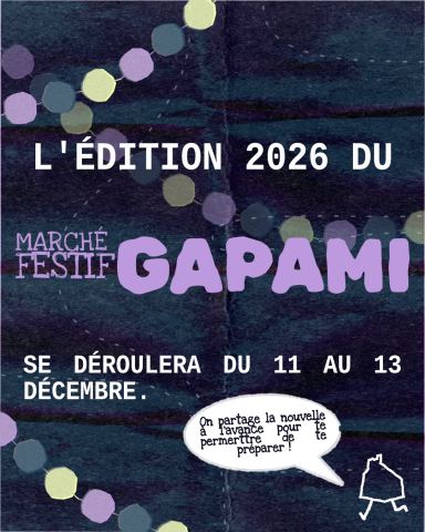 Poster: Marché festif GAPAMI, Galerie d'art du Parc, Friday, December 11
