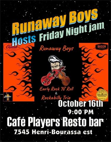 Poster: FREE SHOW RUNAWAY BOYS @ PLAYERS BAR