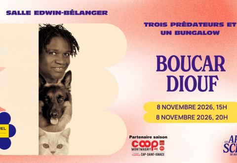 Poster: Boucar Diouf - ADLS Montmagny - 08.11.2026, Salle Edwin-Bélanger, Sunday, November 8