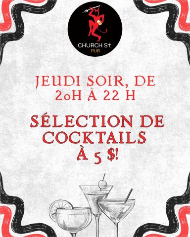 Poster: Thursday Evenings – Cocktail Selection at $5!