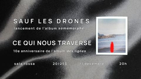 Affiche : Sauf les drones @ ce qui nous traverse, La Sala Rossa, vendredi 11 décembre
