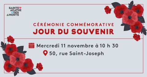 Poster: Jour du Souvenir : cérémonie commémorative, Hôtel de Ville, Wednesday, November 11