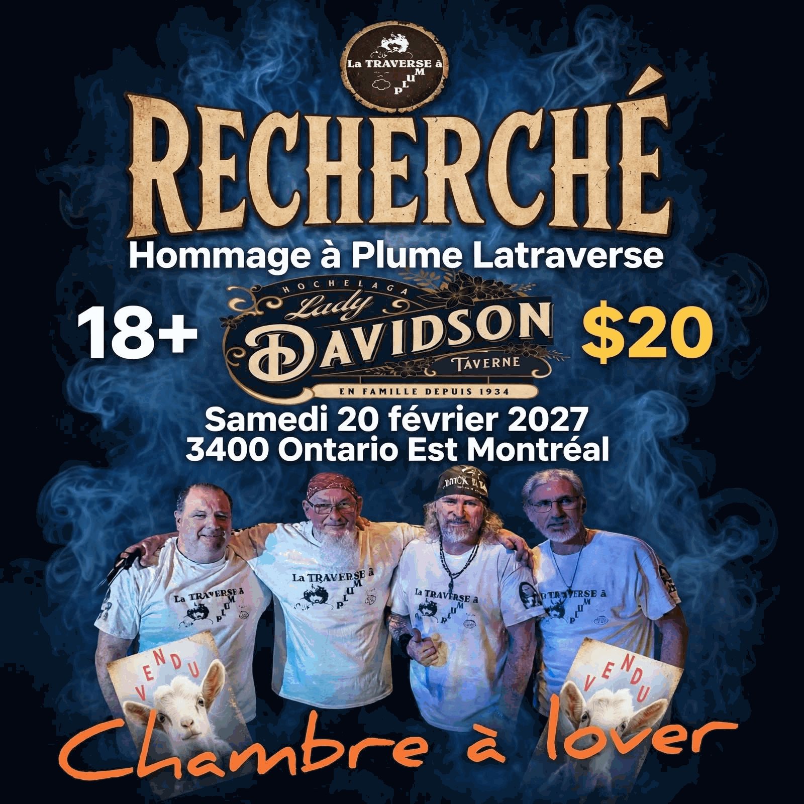 Affiche : Recherché – Hommage à Plume Latraverse