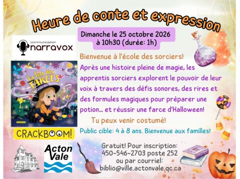 Poster: Heure de conte et expression: La fête des farces