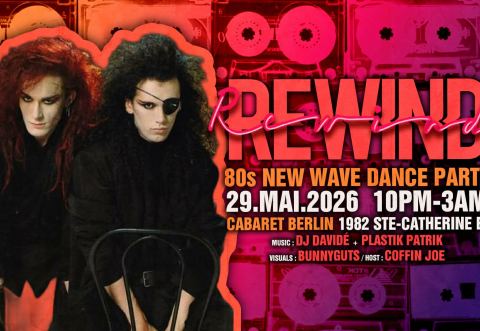 Poster: REWIND 80's New Wave Dance Party