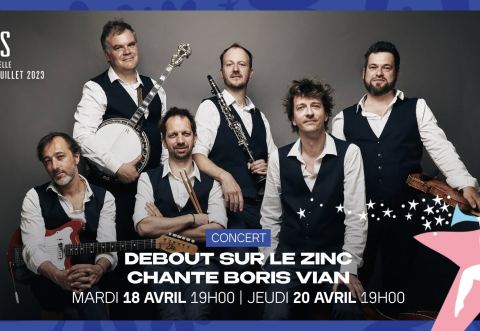 Poster: Debout sur le zinc chante Boris Vian, Léspas Culturel Leconte de Lisle, Wednesday, April 19