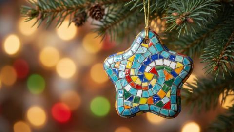 Poster: Mosaïque et perles de Noël