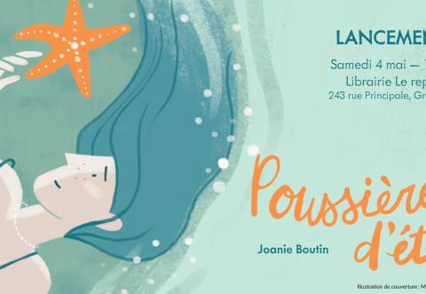 Affiche : Lancement | POUSSIÈRE D'ÉTÉ, Librairie jeunesse le Repère, samedi 4 mai
