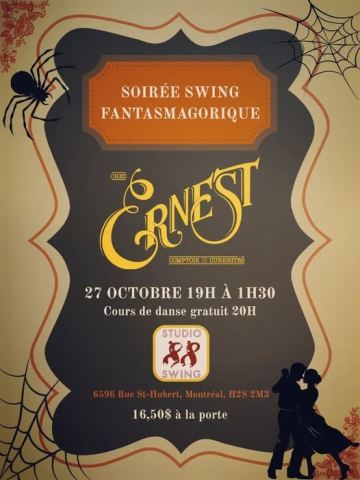 Poster: Les mardis 88-Swing chez Ernest, Chez Ernest – Comptoir de curiosités, Tuesday, October 27