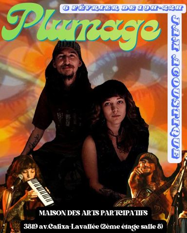 Poster: jam acoustique plumage, Maison des Arts Participatifs, Friday, February 6
