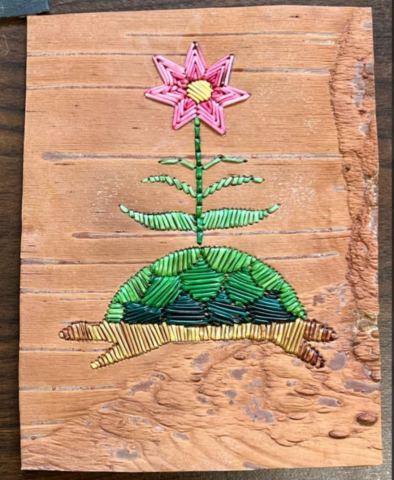 Poster: Mini-exposition : Outra'ta' & käahia’khon’- Broderie de la faune et de la flore, Centre culturel Stewart Hall, Saturday, January 23