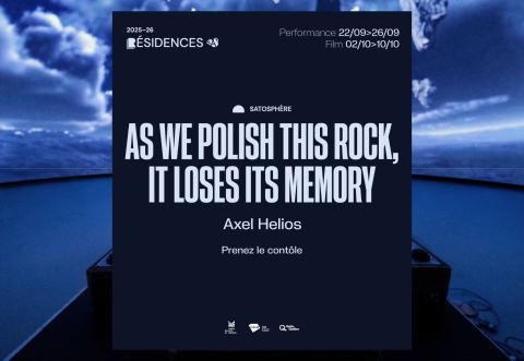 Poster: As We Polish This Rock, It Loses Its Memory, Société des arts technologiques [SAT], Tuesday, September 22