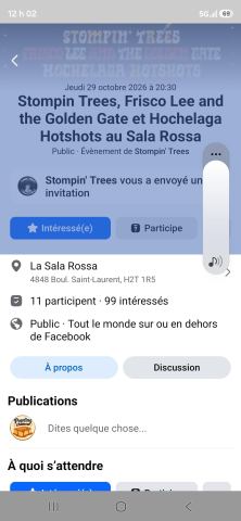 Affiche : Stompin Trees, Frisco Lee and the Golden Gate et Hochelaga Hotshots au Sala Rossa