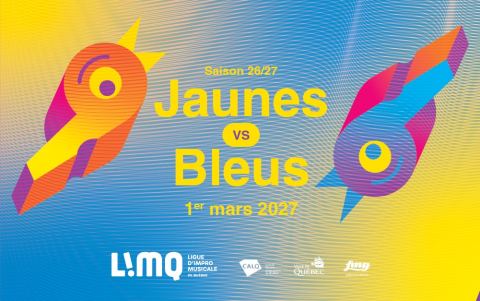 Poster: Ligue d'improvisation musicale de Québec : Jaunes vs Bleus