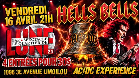 Poster: HOMMAGE A AC/DC PAR HELLS BELLS AU QUARTIER DE LUNE