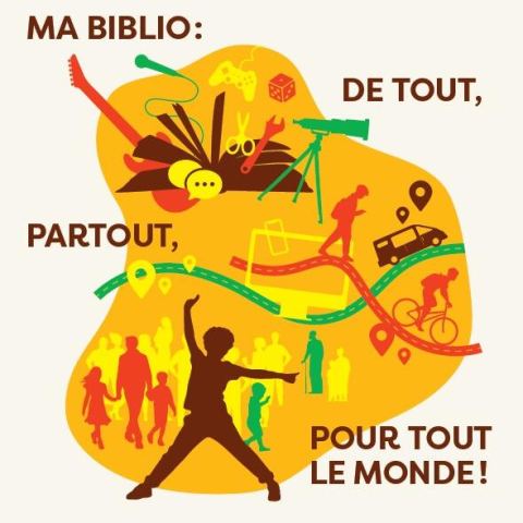 Poster: Semaine des bibliothèques publiques - Ma biblio : de tout, partout pour tout le monde