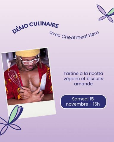 Poster: Tartine à la ricotta végane & biscuits amande – démo culinaire