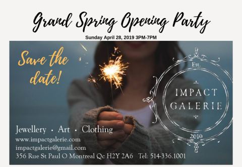 Poster: Impact Galerie - Grand Spring Opening Party!, Impact Galerie, Sunday, April 28