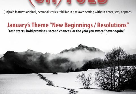 Poster: (un)told | January | New Beginnings / Resolutions, Dominion-Chalmers United Church, Sunday, January 25