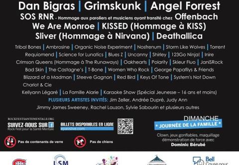 Poster: 5e Édition Du Rock Fest pour la Santé Mentale, Rock Fest pour la Santé Mentale (Parc Béram, patinoire Jacques Demers ), Friday, August 10