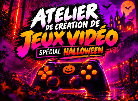 Poster: Ateliers de création de jeux vidéo thématique Halloween