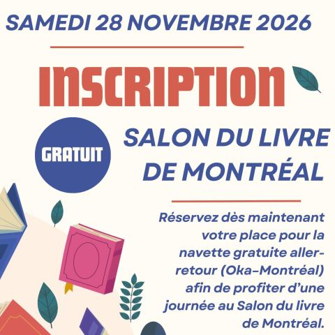Poster: Navette pour le Salon du livre de Montréal