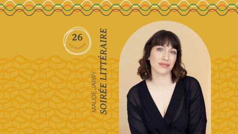 Affiche : Soirée littéraire avec Maude Jarry, salle Félix Leclerc, jeudi 26 novembre
