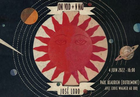 Poster: ⦿José Lobo ◉N NAO+Joni Void ◎Parc Beaubien, Parc Outremont, Saturday, June 4