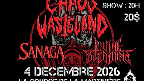 Poster: CHAOS WASTELAND+SANAGA+DIVINE BLOODLINE @ BAR LA SOURCE DE LA MARTINIÈRE