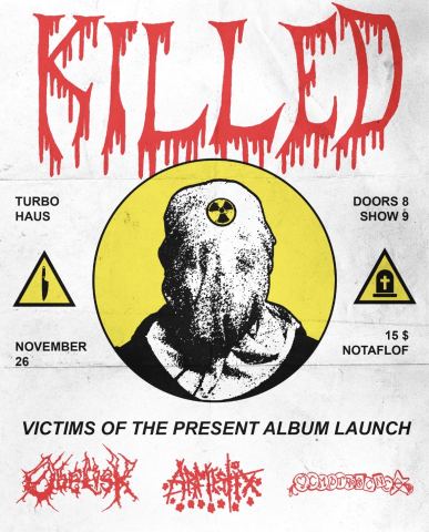 Poster: KILLED + OBELISK + AMRISTIX + COMPUTER SCIENCE, Turbo Haüs, Thursday, November 26
