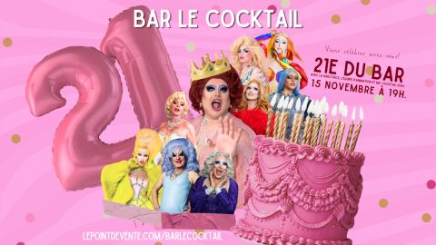 Poster: 21ième du Bar Le Cocktail!