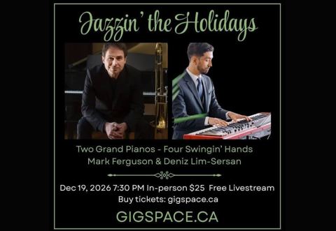 Poster: Jazzin' the Holidays, GigSpace, Saturday, December 19