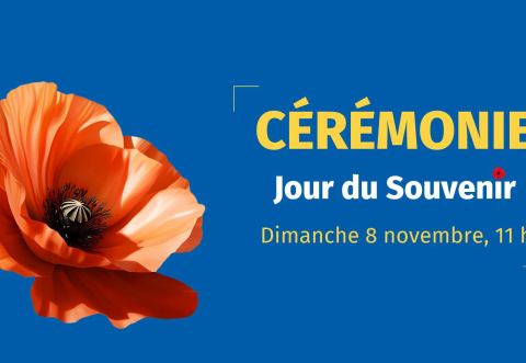 Poster: Jour du Souvenir 2026, Bibliothèque Micheline-Gagnon, Sunday, November 8