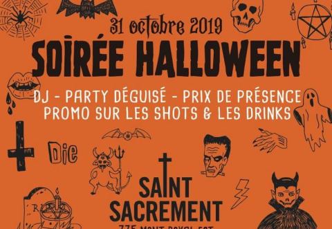 Poster: Halloween party au Saint-Sacrement, Taverne Saint-Sacrement, Thursday, October 31
