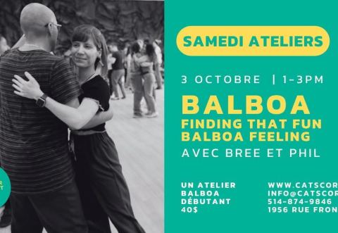 Poster: Atelier BALBOA - finding that fun balboa feeling, Cat’s Corner, Sunday, October 4