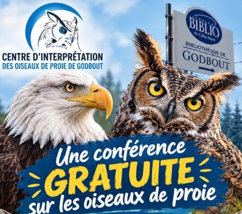 Poster: Conférence gratuite sur les oiseaux de proie!