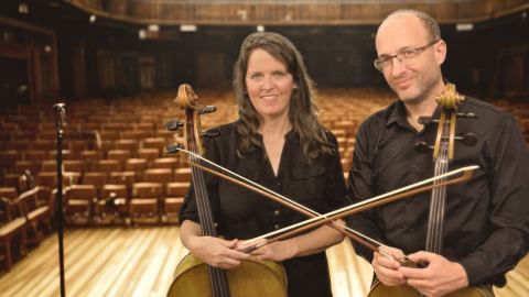 Poster: Deux violoncelles – Rêves et passions, Salle Saint-François-Xavier, Sunday, January 24