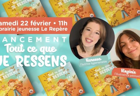 Affiche : Lancement et heure du conte - Vanessa Bergeron et Virginie Lacoste, Librairie jeunesse le Repère, samedi 22 février